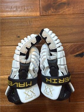 Maverik All America XX White and Black Lacrosse Gloves